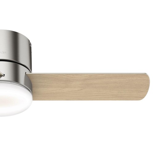 44" Brushed Nickel Remote LED Ceiling Fan Painted Cased White Glass Bowl Shade - Picture 8 of 15