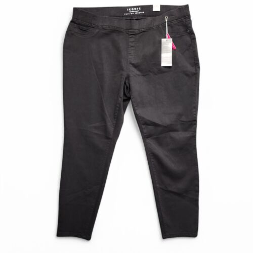 Ashley Stewart Iconic Pull On Jegging Womens 24 Short Black Stretch NEW w/ Tag