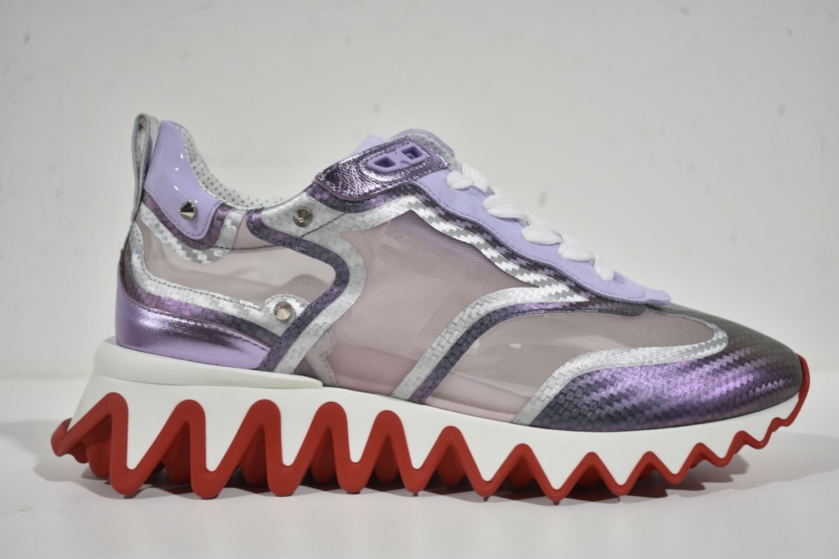 Christian Louboutin Sharkina Flat Lilac Purple Platform Low Top