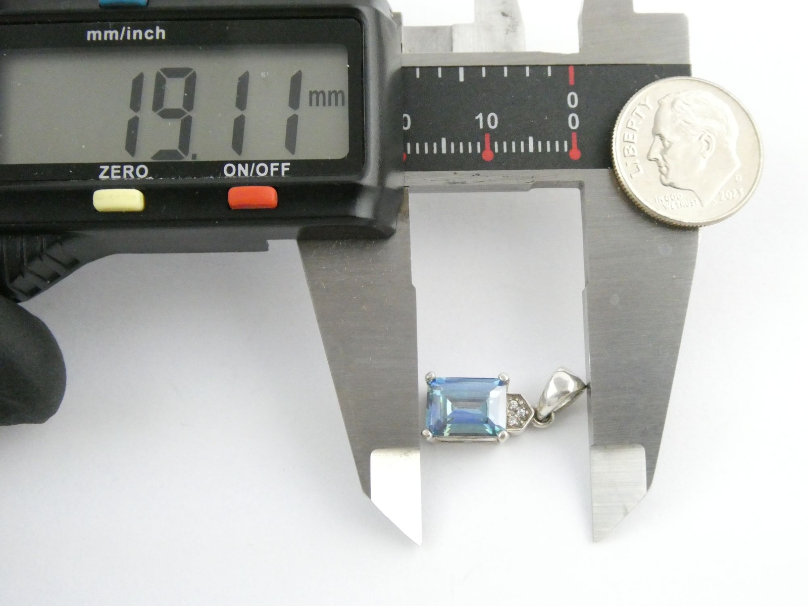 NV Sterling Silver Rectangular Cut Blue Topaz and… - image 8