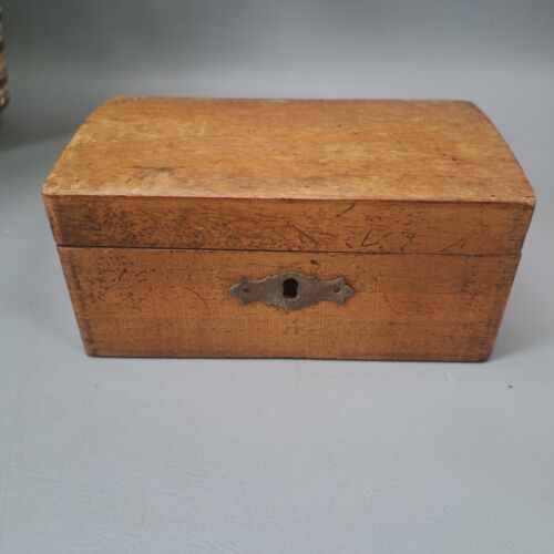 antique wooden domed treasure box money box piggy bank savings no key - Picture 2 of 6