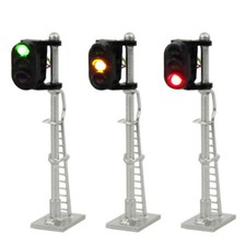 3pcs Model Railway N Gauge 1:150 Signals 3-LEDs Green Yellow Red Track Lights