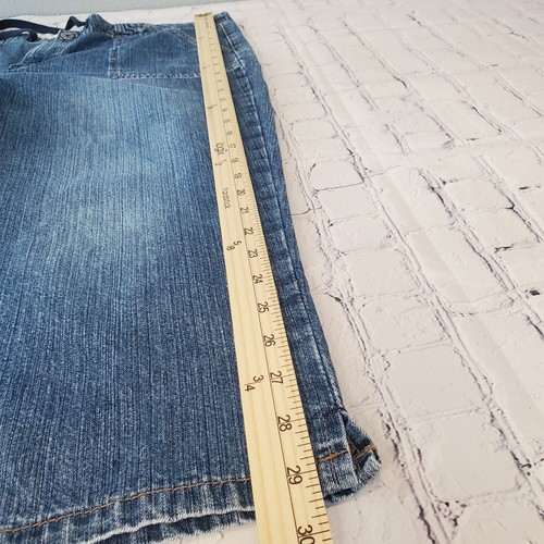 Hydraulic Women's Denim Capris Size 13 Medium Wash Pockets Drawstring Cropped - Picture 9 of 10