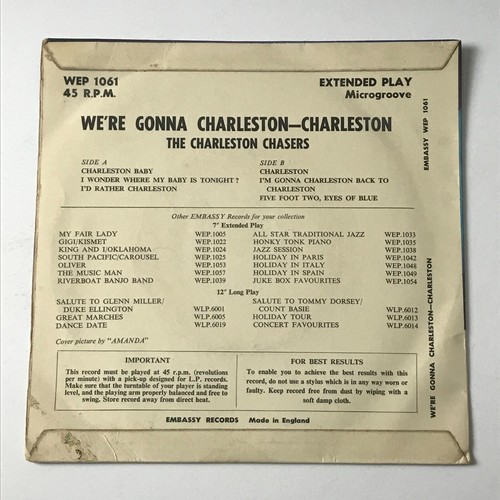 The Charleston Chasers - We're Gonna Charleston EP 7" Vinyl Record - WEP 1061 - Picture 2 of 4