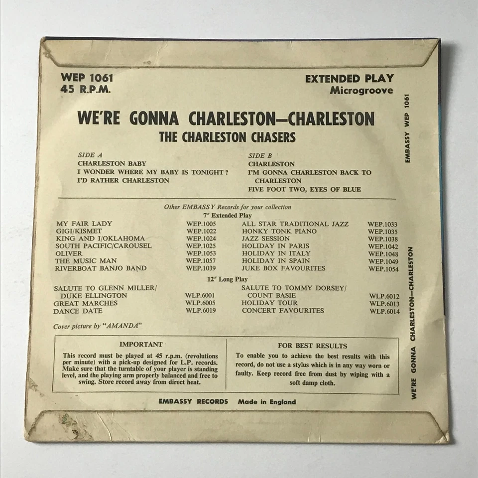 The Charleston Chasers - We're Gonna Charleston EP 7" Vinyl Record - WEP 1061 - Image 2 of 4