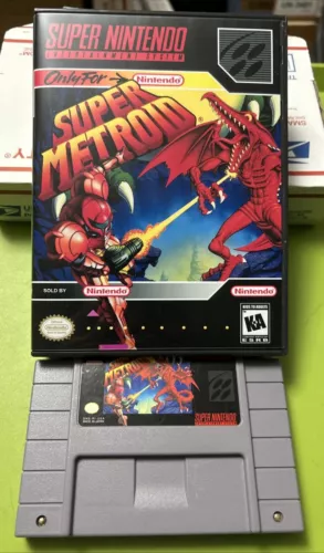 Super Metroid (SNES, 1994) Authentic Cart W/ Aftermarket Case Tested And Working