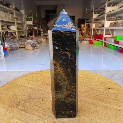 300g WOW! Natural Rare Pietersite Crystal Obelisk Quartz Tower Point Healing