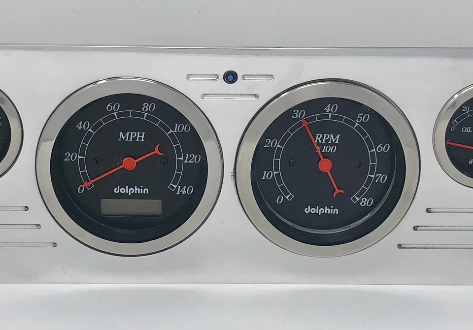 GMC Truck 1966 calibre 6 tablero juego de inserción Billet aluminio negro Foto 3 de 4