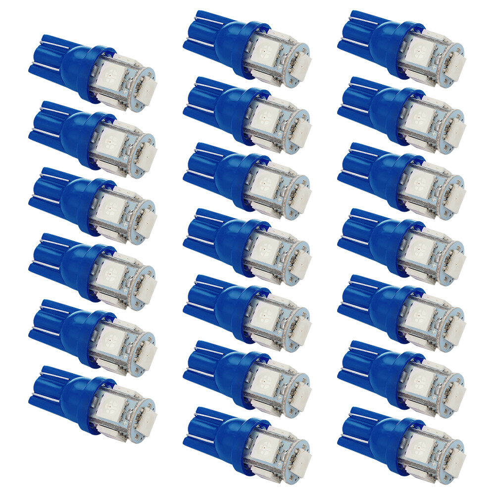 20Pcs 194 Ice Blue T10 LED License Plate Light Bulbs 5SMD W5W 2825 158