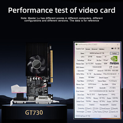 GT730 4G-Grafikkarte GDDR3 High-Definition-Display-Schnittstelle HDMI VGA DVI