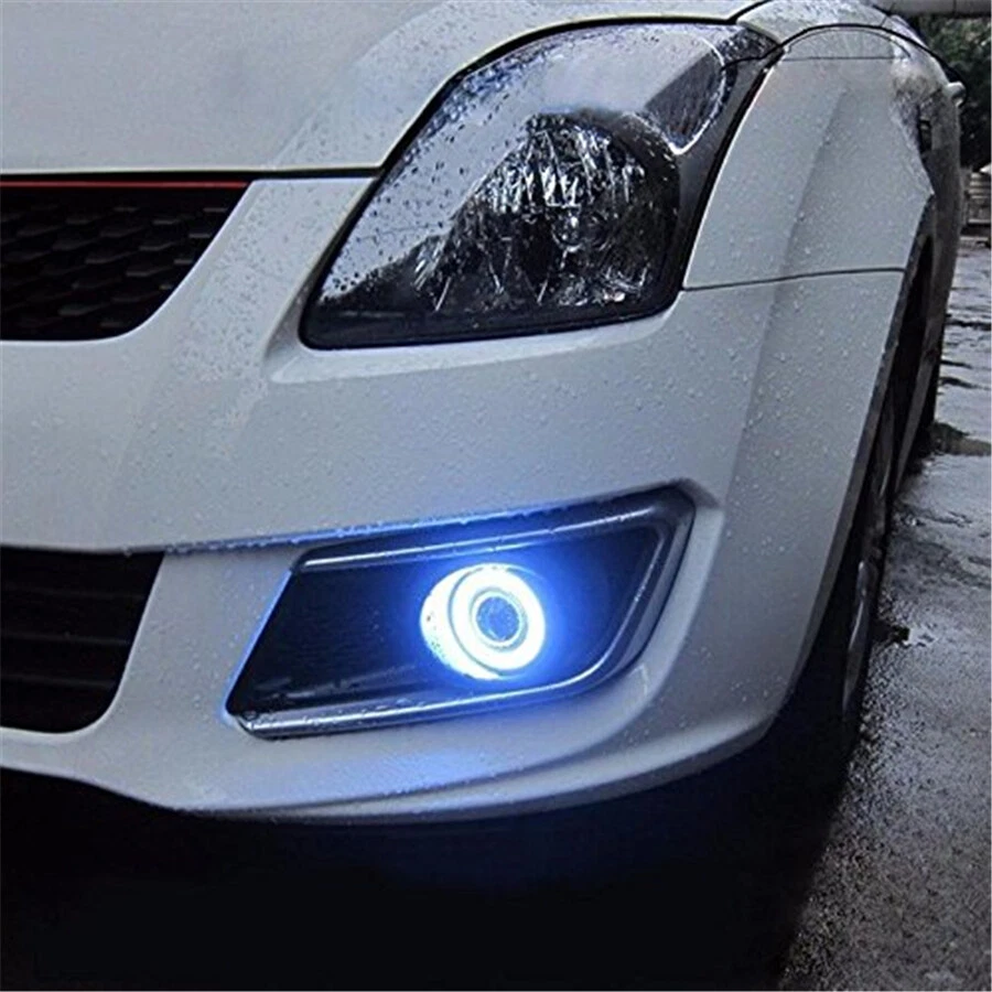 3.5" COB LED Fog Light Projector Blue Angel Eyes Halo Ring DRL Lamp Headlight 2X — 第 3/4 张图片