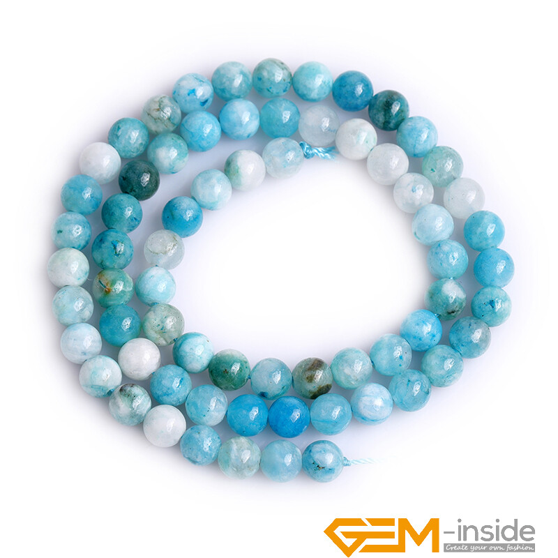Natural Gemstone Blue Hemimorphite Round Spacer Beads For Jewellery Making 15UK - Foto 6