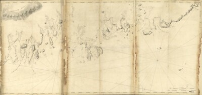 12'' x 24'' 1776 Map of Coast of Maine from Moose Cove to Gouldsboro Bay