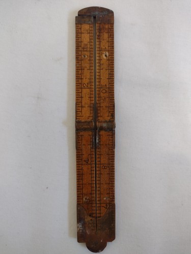 Vintage Stanley klappbares Lineal 12" #32 Buchsbaum Messing Zimmerei Holz Messschieber - Bild 1 von 12