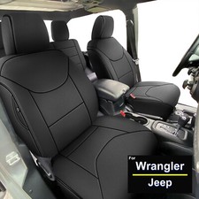 Car Seat Covers 5-seats Pu Leather Waterproof For Jeep Wrangler 2-door 2013-2018