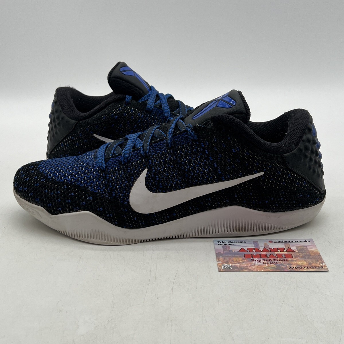 Size 10.5 - Nike Kobe 11 Elite Low Mark Parker Black Blue Size 10.5 - Nike Kobe 11 Elite Low Mark Parker Black Blue