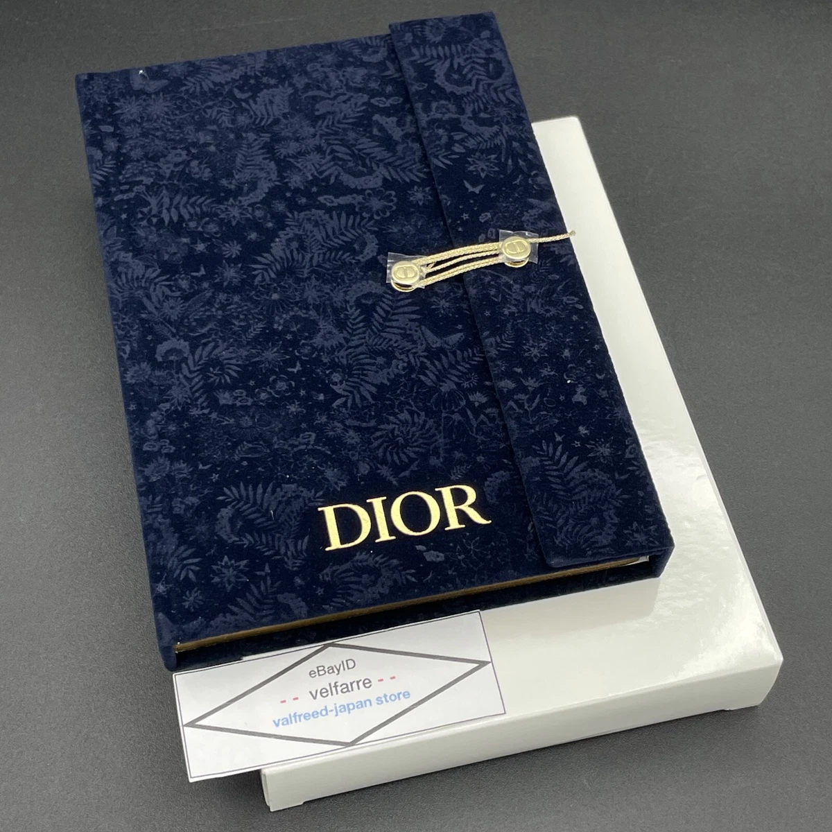 Christian Dior Notebook Navy Velour pocket book NEW GIFT purchase benefit w BOX