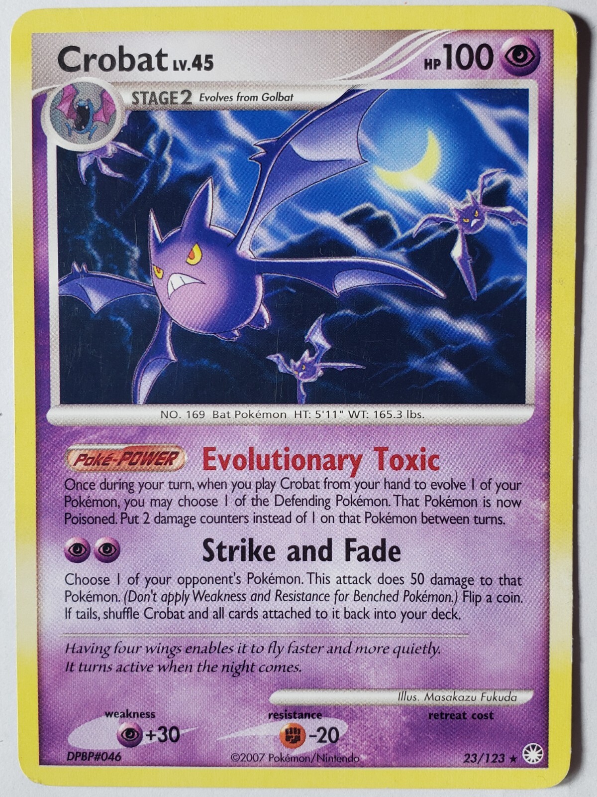 Crobat 23/123 LP - RARE Mysterious Treasures Pokemon Card Masakazu Fukuda Art