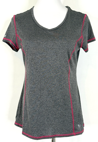 Danskin Womans Size L 12/14 T Shirt Gray Athletic Short Sleeve Simi Fitted Slim - 第 1/9 張圖片