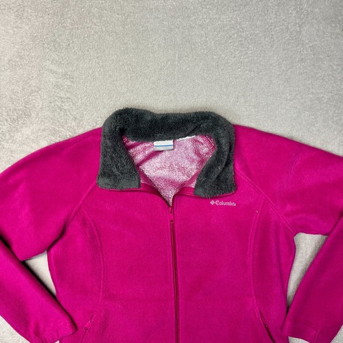 Columbia Fleece Omni Heat Jacket Women Large L Full Zip Thermal Comfort Pink - Picture 2 of 9