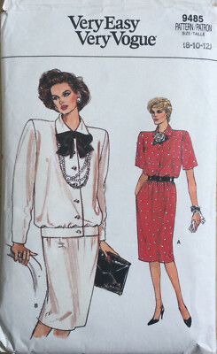 Sehr einfaches Vogue Muster sehr locker sitzendes Top & gerader Rock Größe 8-10-12