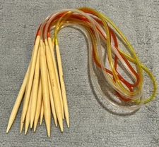 Bamboo Knitting Needles Double Point Tube Circular 32 inch Long 5.5-9mm Lot of 6