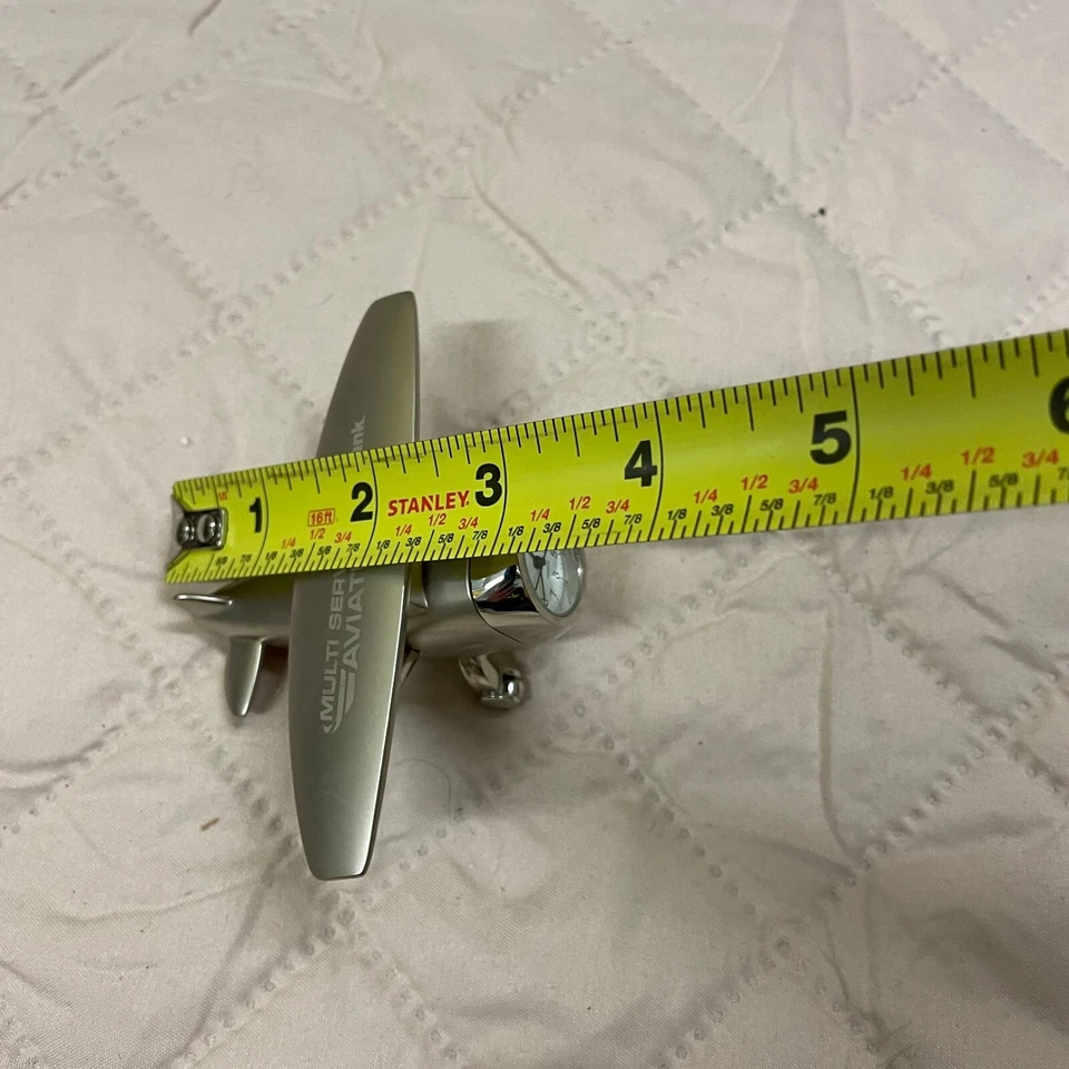 Vintage US Bank Multiservice Aviation Airplane Desk Alarm Clock *Needs Batteries - Image 4 of 4