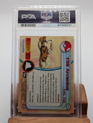 1999 Pokemon Topps T.V. Arcanine Foil #59 PSA Gem Mint 10 - Picture 2 of 2