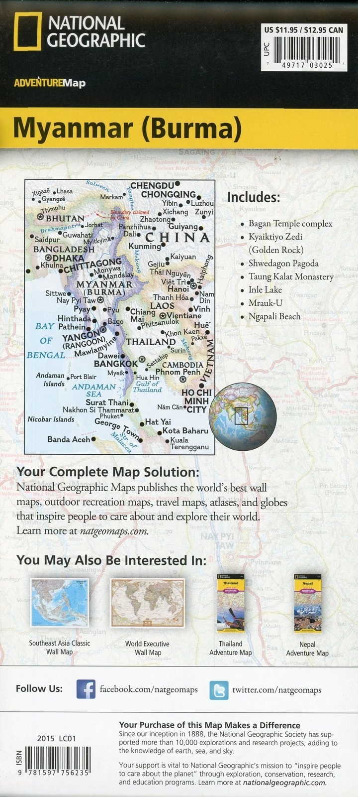 Thumbnail - Myanmar (burma) Map National Geographic Maps (land-)karte Englisch