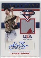 2017 USA Baseball Stars & Stripes Laundry Tag /8 Logan Shore #82 Patch Auto v9t