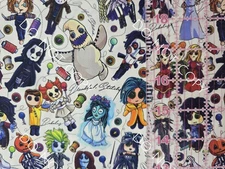 Custom 100% Cotton Woven Fabric Characters Creepy Dolls By the 1/4 Yard 9x56 