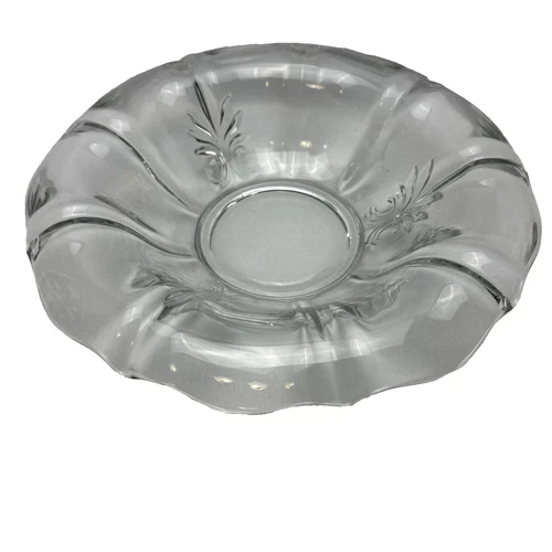 Vintage Fostoria Baroque Large 12 inch Clear Rolled Edge Glass Serving Bowl