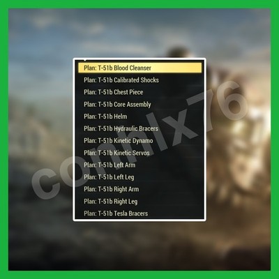Fallout 76  T51b Power Armour Pläne  NUR PS4/5 (JETZT ALLE MOD PLÄNE ENTHALTEN)