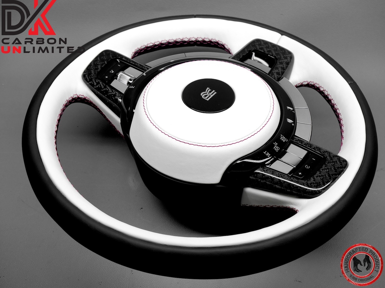 Rolls Royce Ghost Thick Rimmed Two Tone Grace White Black Napa Steering Wheel