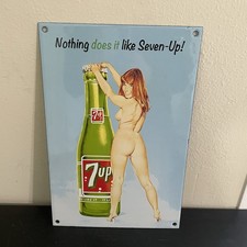 VINTAGE 7UP SODA POP LADY GASOLINE MOTOR OIL ...