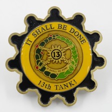 [331] US Army 13th Tank Gear Shape Challenge Coin Armor 5cm Medal