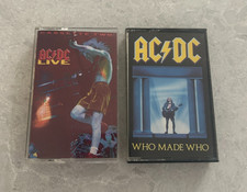 Lot of 2 AC/DC Cassettes Live - Who Made Who - Excellent Condition  Tested
