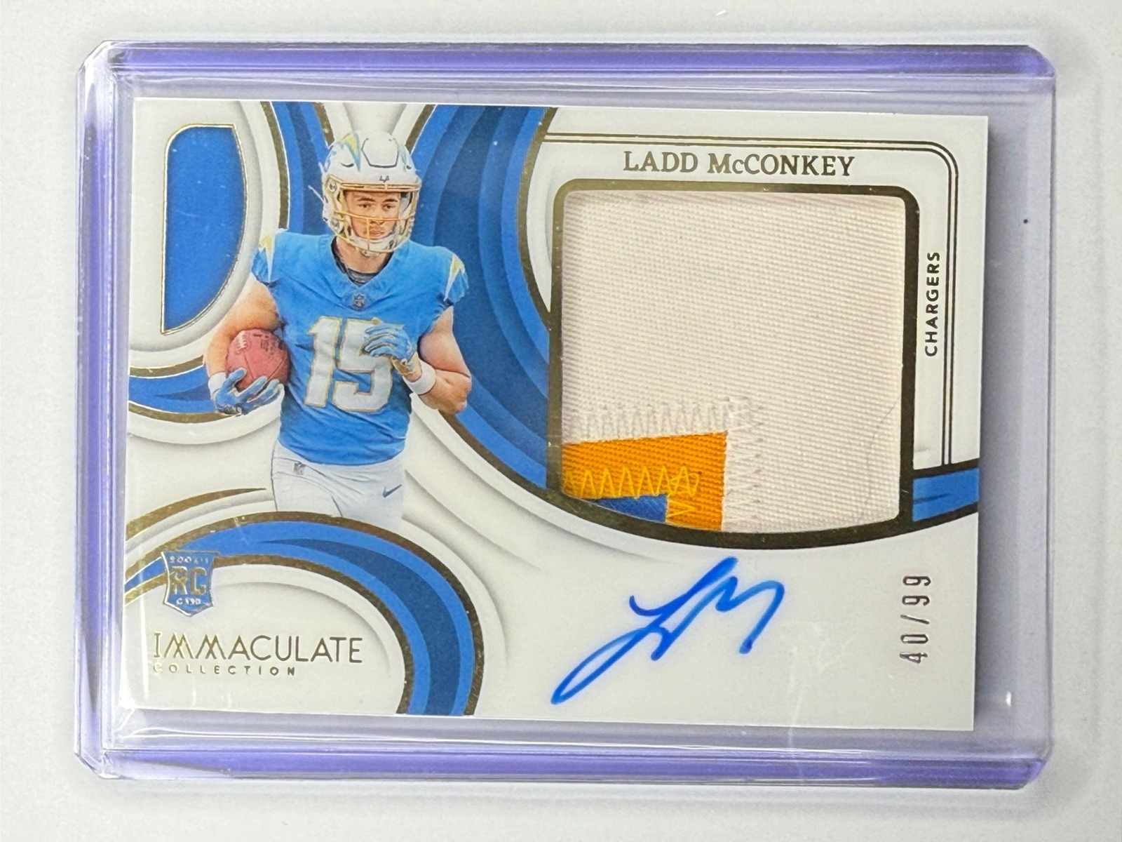 2024 Immaculate - Ladd McConkey - Premium Patch Rookie Auto /99 RPA