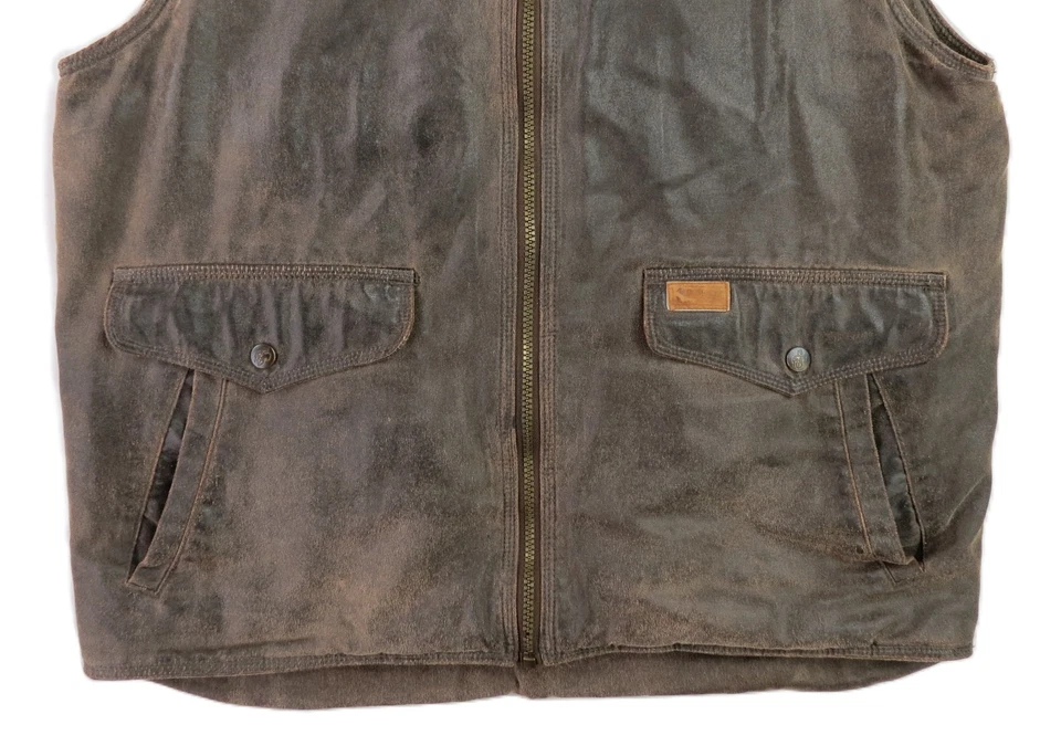 Chaleco Outback Trading Company Para Hombre M Marrón Landsman Azteca Forrado de Vellón Algodón Foto 2 de 4