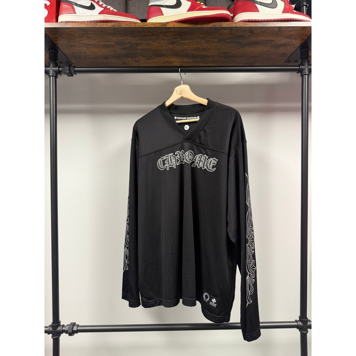 Chrome Hearts Stadium Mesh L/S Warm Up Jersey Black - XL | eBay