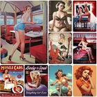 Vintage Pinup Girls Sexy Retro Art Tin Metal Signs Home Décor 8x12