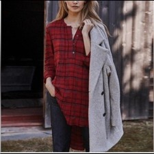 Anthropologie Holding Horses Halfpenny Plaid Tunic Shirt High Low