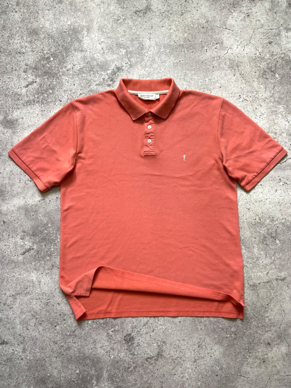 Polo rosa vintage anni 90 Yves Saint Laurent YSL piccolo logo taglia L