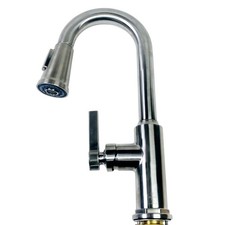 Signature Hardware 483552 Greyfield Pull Down Bar Faucet - Stainless Steel READ