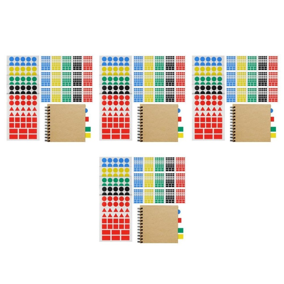 Set of 4 Color Coded Stickers Colour Moving Box Labels Fancy Decorative ...