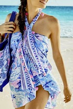 LILLY PULITZER NWT Sienna Wrap Scarf Swim Cover Up Shawl with Tassel 44" x 70"