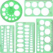5 Pack Circle Template Circle Round Stencil Templates for Drafting Drawing St...