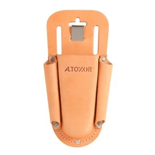 Leather Holster 3 Pocket Tool Pouch for Pruning Shears,Multi Tool Holder Gard...