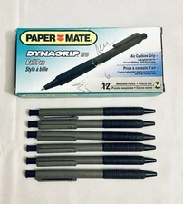 PAPER MATE DYNAGRIP RT10 AIR CUSHION GRIP MED BLACK 873-01 LOT OF 6 GILLETTE ‘95