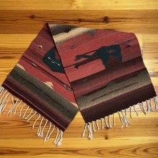 VTG Navajo Style Rug Handmade Tapestry Wool Southwest Zapotec 37"